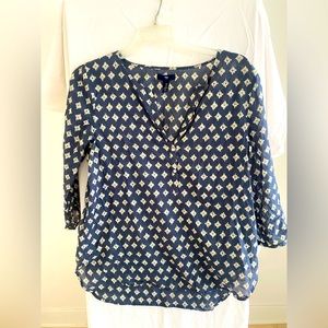 Gap blue and cream cotton tunic.  Size M